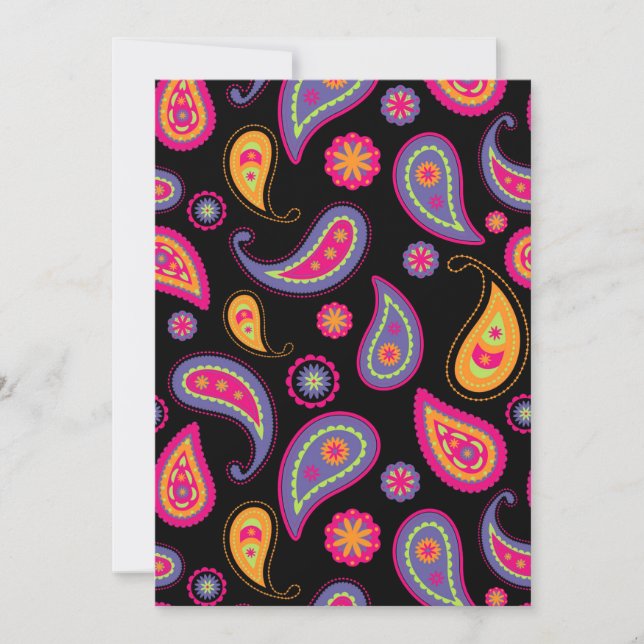 Invitation Coloré Paisley sans couture Motif (Devant)