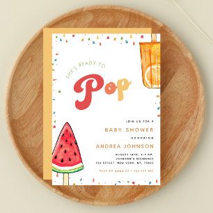 Invitation Coloré Prêt à pop Popsicle Baby shower d'été