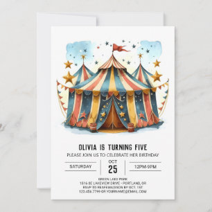 Invitation Coloré Printable Joy Circus Anniversaire