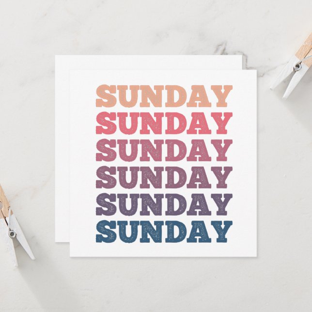 Invitation Coloré Répété dimanche dimanche dimanche (Devant/Arrière en situation)