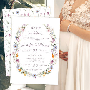 Invitation Coloré rustique fleur sauvage baby shower Invitati