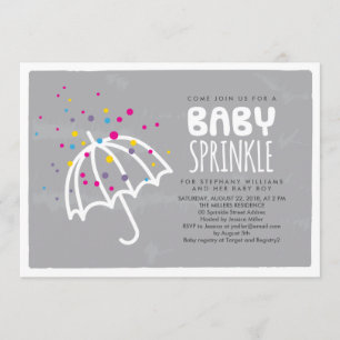 Invitation Coloré Stylish Neutral Gris Bébé Sprinkl Invitatio