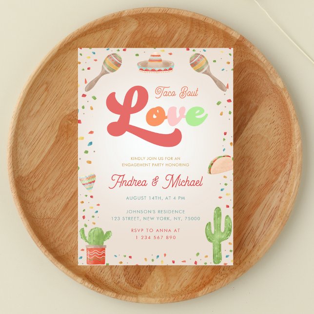 Invitation Coloré Super Fiesta Retro Fiançailles mexicain (Créateur téléchargé)