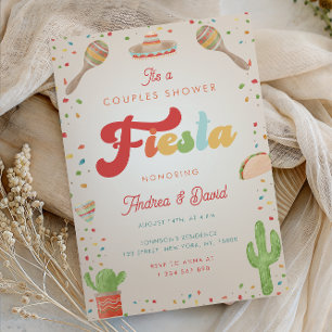 Invitation Coloré Super les années 70 Fiesta Mexicaine Couple