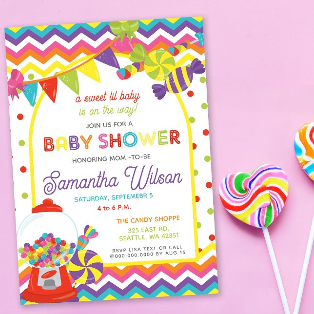 Invitation Coloré Sweet Fun Candy Baby shower à thème (Créateur téléchargé)