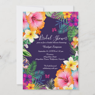 Invitation Coloré tropical hawaïen Floral douche nuptiale