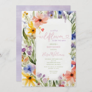 Invitation Coloré Un Peu Fleur sauvage Baby shower Verdure
