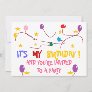 INVITATION COLORÉE À LA FÊTE D'ANNIVERSAIRE