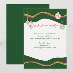 Invitation colorée à la fête de Noël