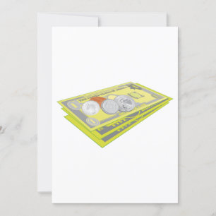 Invitation Colorée argent américain espèces et pièces