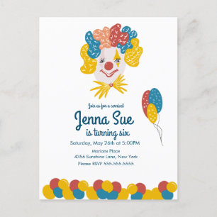 Invitation colorée d'anniversaire de carnaval dess
