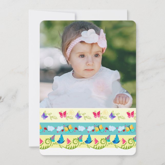 Invitation colorée d'anniversaire de photo de (Devant)