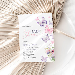 Invitation colorée de Baby shower avec papillons