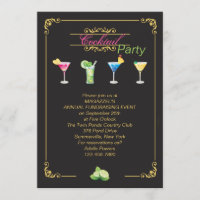 Invitation colorée de cocktails
