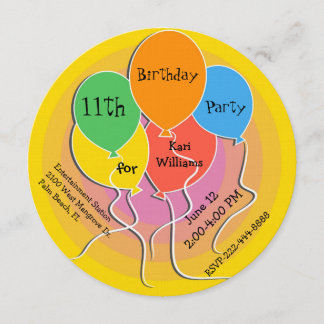 Invitation colorée de fête d'anniversaire de