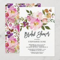 Invitation colorée de Fête de la mariée de bouquet