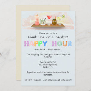 Invitation colorée Happy Hour