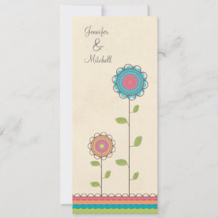 Invitation colorée heureuse de fleurs de partie de