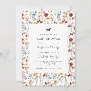 Invitation colorée pour baby shower sur le thème d