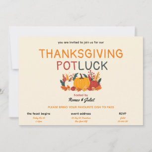 Invitation colorée pour le repas de Thanksgiving e