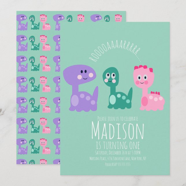 Invitation colorée pour une fête d'anniversaire de (Devant / Derrière)