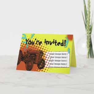 Invitation Colorée Tractor Party : Ajouter votre p