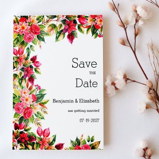 Invitation Colorful beautiful country floral Save the Date