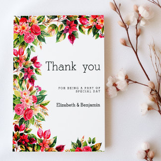 Invitation Colorful beautiful country floral Thank You 