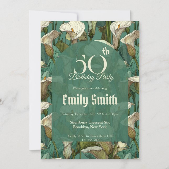 Invitation Colorful Call Lilies Accent 30Th Birthday (Devant)