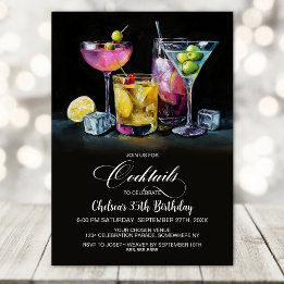 Invitation Colorful Cocktails Birthday Party