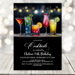 Invitation Colorful Cocktails Birthday Party
