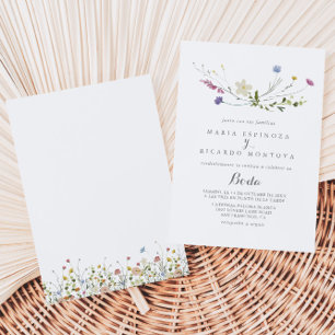 Invitation Colorful Dainty Fleurs sauvages Mariage espagnol