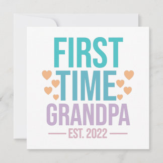 Invitation Colorful First Time Grand-père 2022 citation disan