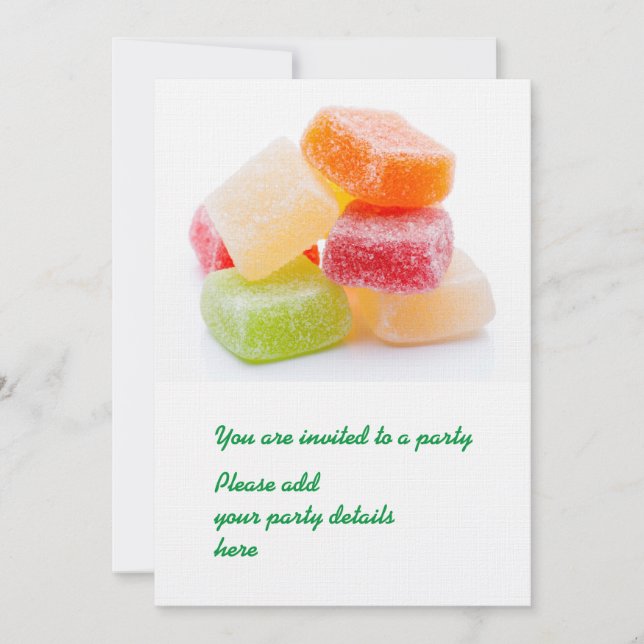 Invitation Colorful gummy square sweets (Devant)