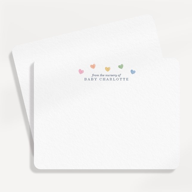 Invitation Colorful Hearts Nursery Note Card (Créateur téléchargé)