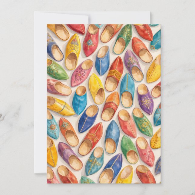 Invitation Colorful Moroccan Babouche Slippers (Devant)