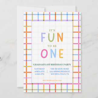 Invitation Colorful, Playful It's Fun to be ONE birthday