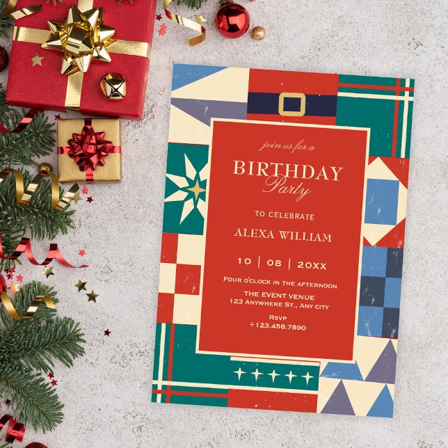Invitation Colorful retro geometric birthday (Créateur téléchargé)