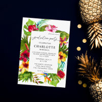 Colorful Tropical Floral Graduation Party