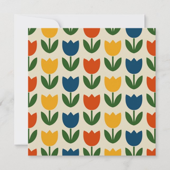 Invitation Colorful Tulip Pattern (Devant)