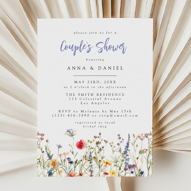 Invitation Colorful Wildflower Couple's Shower (Créateur téléchargé)
