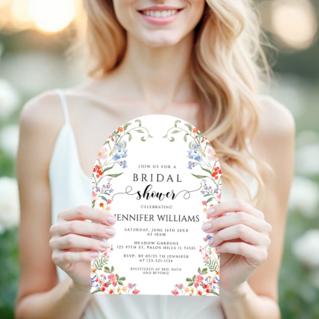 Invitation Colorful Wildflower Floral Boho Bridal Shower Arch (Créateur téléchargé)