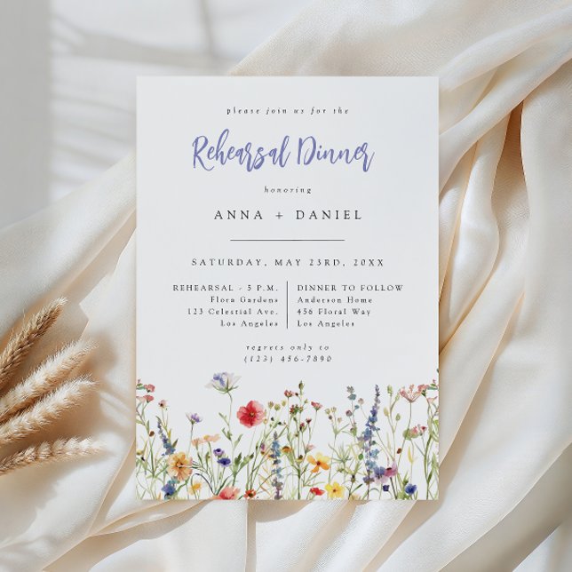 Invitation Colorful Wildflower Wedding Rehearsal Dinner (Créateur téléchargé)