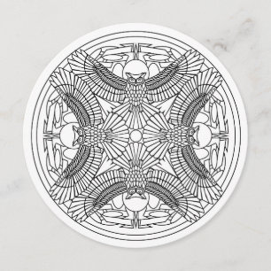Invitation Coloriage Mandala Art 5.25 x 5.25 Cercle d'invitat