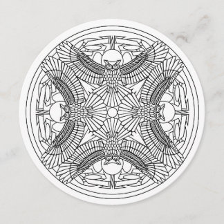 Invitation Coloriage Mandala Art 5.25 x 5.25 Cercle d'invitat