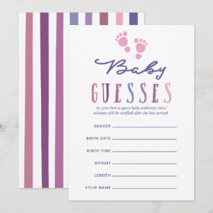 Invitation Coloris tendances Baby Shower Fille Prédictions de