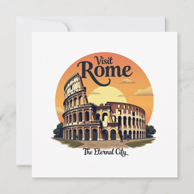 Invitation Colosseum Rome Design Vintage voyage (Devant)