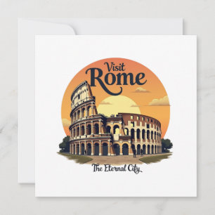 Invitation Colosseum Rome Design Vintage voyage