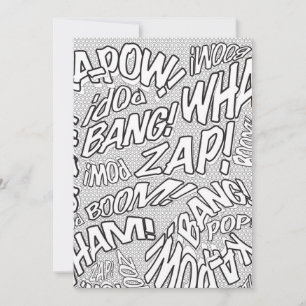 Invitation Colour Me Fun Retro Comics Pop Art