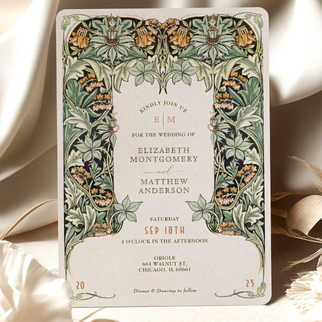 Invitation Columbine Morris Victorian Vintage Wedding (Créateur téléchargé)